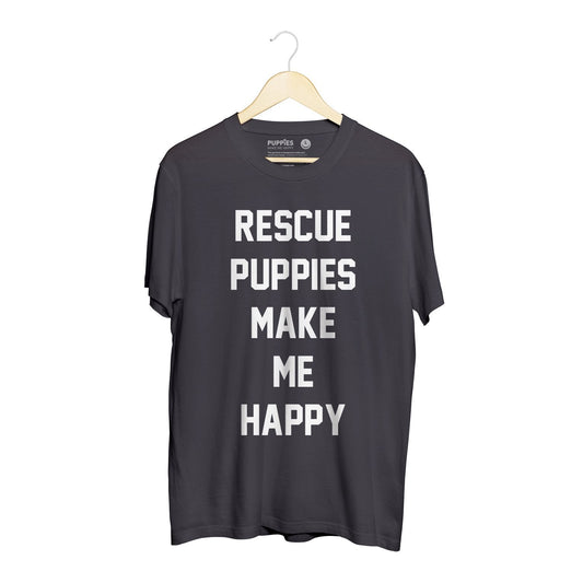 Rescue Puppies Make Me Happy Title | Uni-Sex Crewneck Tee