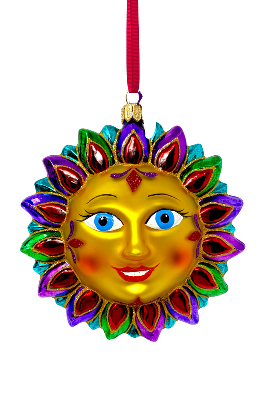 Sedona Red Sun Glass Ornament (R) - Southlake Paws