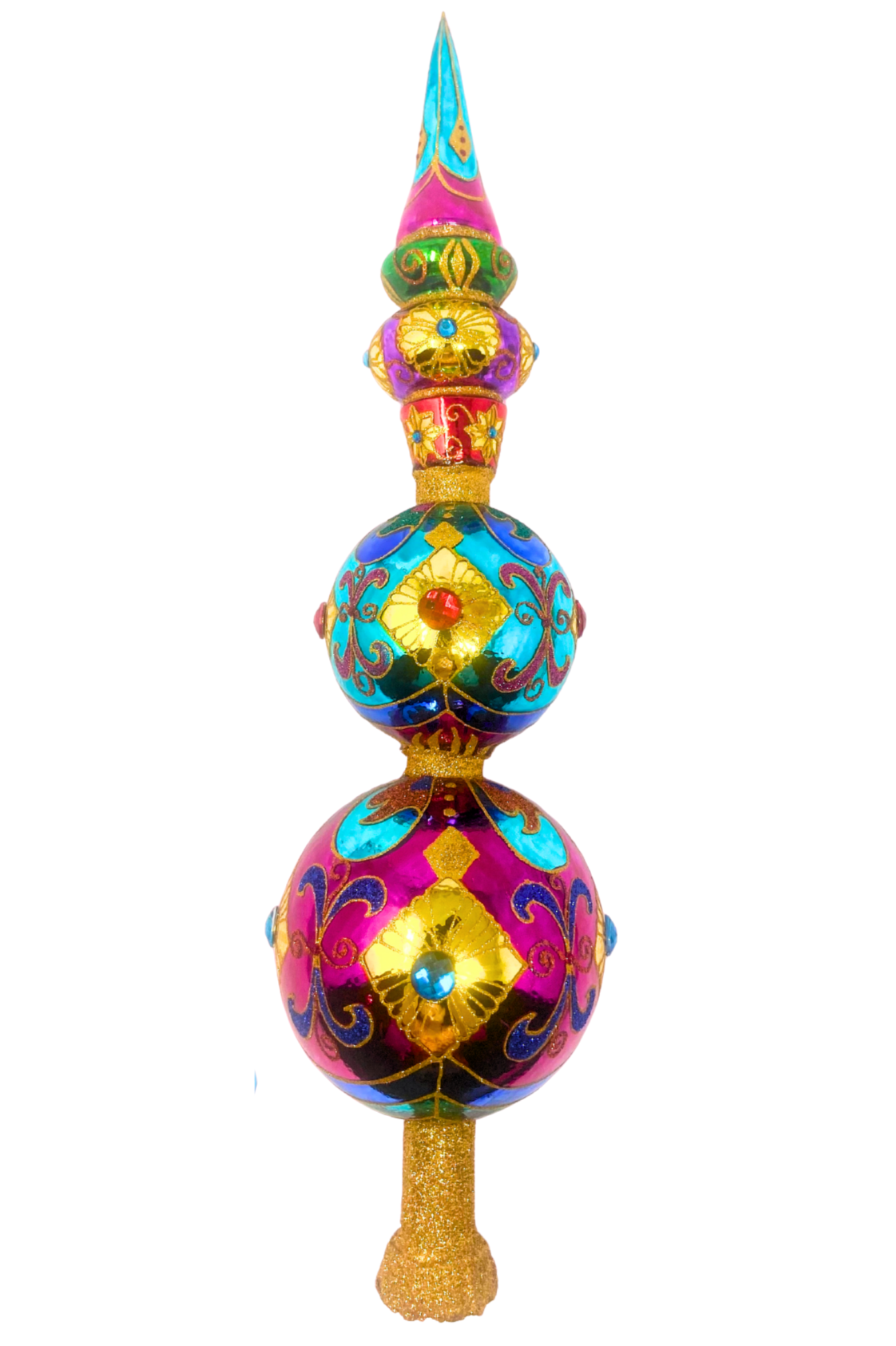Ruby Sparkling Gem Finial Tree Topper - Southlake Paws