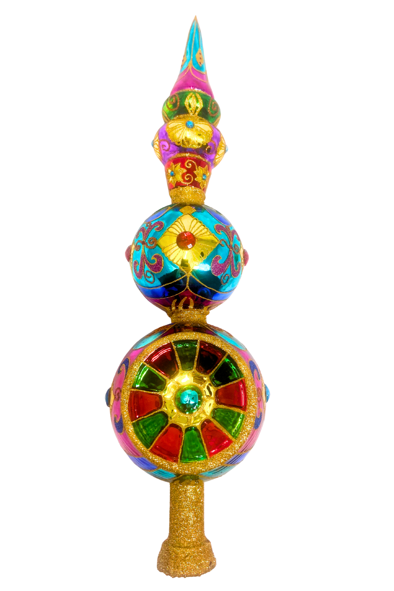 Ruby Sparkling Gem Finial Tree Topper - Southlake Paws
