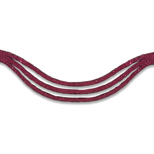 Raspberry Fizz Browband by Southlake Paws featuring three glittery, raspberry-colored strands.