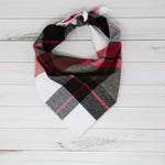 Red Plaid Luxe Flannel Dog Bandana