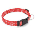 Load image into Gallery viewer, Personalized Red Snowflakes Dog Collar
