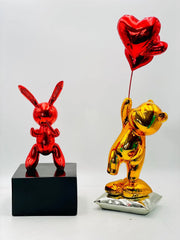 Red Balloon Rabbit Statue