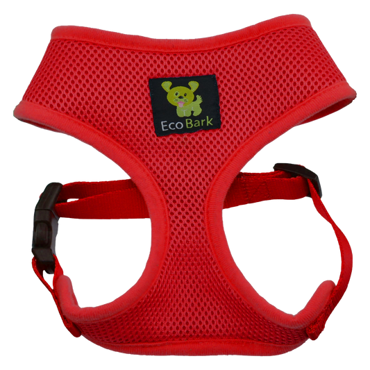 EcoBark Chery Red Dog Harness - Over-the-Head Soft Mesh Dog Vest Halter for Small to Medium Dogs and Puppies