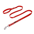 Load image into Gallery viewer, EcoBark Cherry Red Dog Leash- Padded Comfort Grip Leash with Dog Pattern - 4 ft, 5 ft, and 6 ft Leash for Small and Medium Dogs
