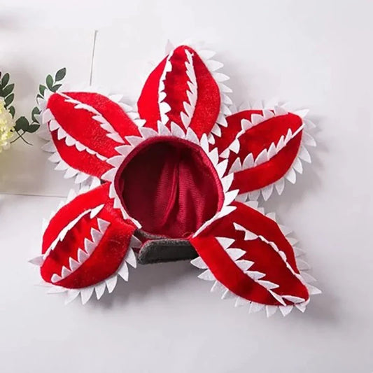 Halloween Red Cannibal Flower Dog Hat