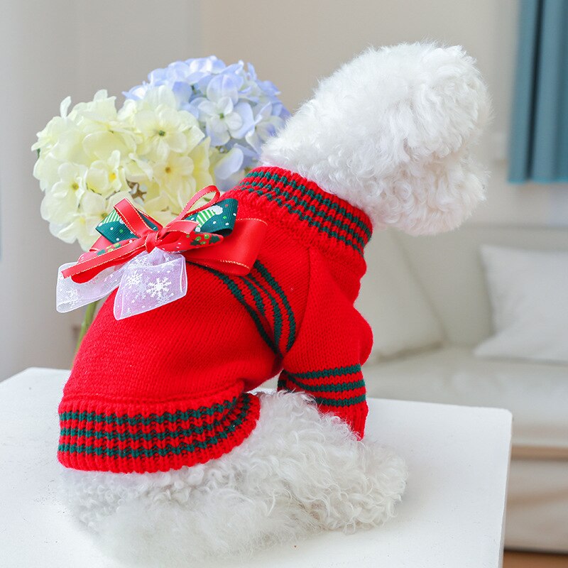 Christmas Bow Dog Sweater - Southlake Paws