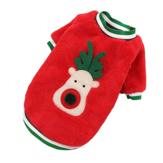 Christmas Reindeer Plush Dog Sweatshirt