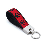 Red and Black Paw Key Ring
