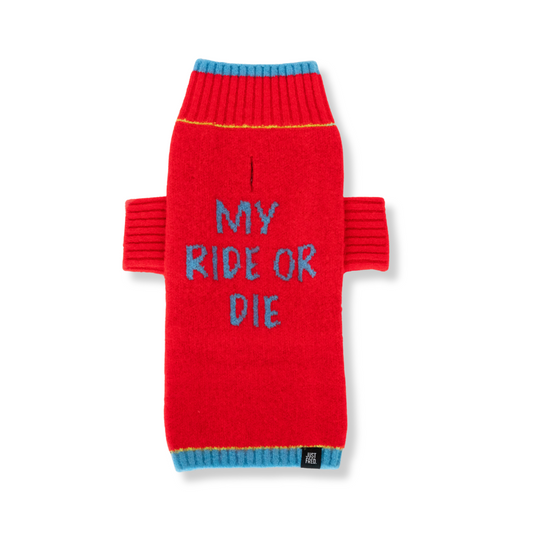 Ride or Die Sweater. Red Blue