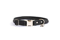 Load image into Gallery viewer, Rolled Style Black Leather Quick-Release Dog Collar
