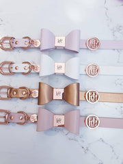Leather Bow Collar - At Dusk