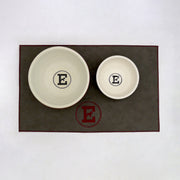 Personalized Faux Leather Dog Placemat Grey/Wine Red