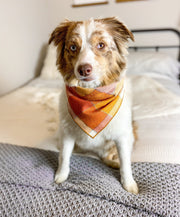 Rust Plaid Luxe Flannel Dog Bandana