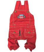 Parisian Pet 'Route 66 Jumpsuit' for Dogs and Cats, Fashionable Pet Jumpsuit for Parties, Red