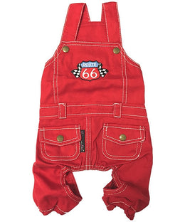 Parisian Pet 'Route 66 Jumpsuit' for Dogs and Cats, Fashionable Pet Jumpsuit for Parties, Red