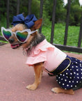 Load image into Gallery viewer, Parisian Pet 'Nautical Dress' for Dogs and Cats, Sleeveless Designer Beach Dress, Comfortable Pet Clothing, Pink & Navy
