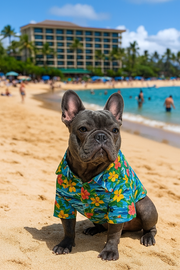 Parisian Pet 'Hawaiian Camp' Dog & Cat Shirt – Lightweight Cotton, Stylish Vacation Pet Apparel – Blue