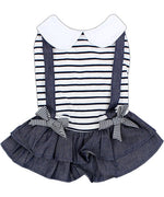 Parisian Pet 'Preppy Girl Dress' Dog & Cat Shirt – Designer Comfortable Pet Apparel – Dark Blue -Valentine's Day