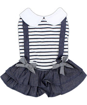 Parisian Pet 'Preppy Girl Dress' Dog & Cat Shirt – Designer Comfortable Pet Apparel – Dark Blue -Valentine's Day