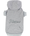 Load image into Gallery viewer, Parisian Pet 'Blessed Hoodie' in Gray - Trendy Pet Hoodie for Dogs & Cats, Perfect for Fall & Winter
