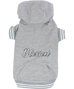 Parisian Pet 'Blessed Hoodie' in Gray - Trendy Pet Hoodie for Dogs & Cats, Perfect for Fall & Winter