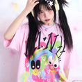 Load image into Gallery viewer, KOSAHIKI Pink Harajuku Graphic T-shirt
