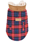 Load image into Gallery viewer, Parisian Pet 'Scottish Jacket' for Dogs & Cats, Plaid Pet Jacket, Formal Wear, Holiday Pet Jacket, Red/Blue Plaid
