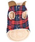 Load image into Gallery viewer, Parisian Pet 'Scottish Jacket' for Dogs & Cats, Plaid Pet Jacket, Formal Wear, Holiday Pet Jacket, Red/Blue Plaid
