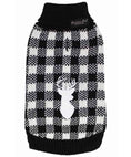 Load image into Gallery viewer, Parisian Pet 'Buffalo Checkered Sweater - Deer' for Dogs and Cats - Cozy, Stylish Winter Apparel in Classic White and Black
