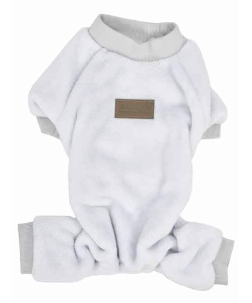 Parisian Pet 'Velour Pajama Cloud Gray' for Dogs & Cats, Comfortable Pet Pajama Set, Cozy Dog Sleepwear, Gray