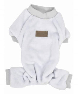 Parisian Pet 'Velour Pajama Cloud Gray' for Dogs & Cats, Comfortable Pet Pajama Set, Cozy Dog Sleepwear, Gray