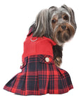 Load image into Gallery viewer, Parisian Pet 'Scottish Pleated Dress' for Dogs and Cats, Holiday Apparel, Red and Blue
