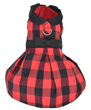 Parisian Pet 'Buffalo Checkered Taffeta Dress' Dog & Cat Shirt – Festive Holiday Pet Apparel – Red