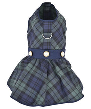 Parisian Pet 'Scottish Taffeta Dress' Dog & Cat Shirt – Festive Holiday Plaid Dog Dress, Comfortable & Stylish – Green, Blue