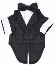 Parisian Pet 'Satin Party Tux' for Dogs and Cats, Designer Holiday Pet Tuxedo, Satin Formal Wear, Black & White-Valentine's Day