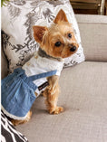 Load image into Gallery viewer, Parisian Pet 'Chambray Overall Dress' for Dogs and Cats, Designer Denim, Lightweight Summer Outfit, Blue
