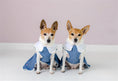 Load image into Gallery viewer, Parisian Pet 'Prairie Dress' for Dogs and Cats, Floral Design, Comfortable Lightweight Outfit, Denim & White
