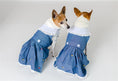 Load image into Gallery viewer, Parisian Pet 'Prairie Dress' for Dogs and Cats, Floral Design, Comfortable Lightweight Outfit, Denim & White

