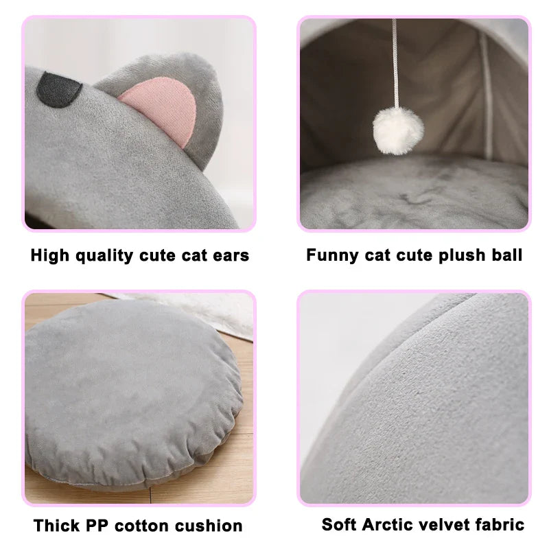 Cute Cat Shaped Cat Bed 