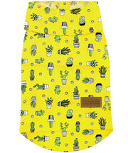 Parisian Pet 'Cactus Camp' Dog & Cat Shirt – Trendy Embroidered Tropical Pet Apparel, Lightweight & Comfortable – Yellow