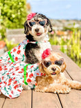 Load image into Gallery viewer, Parisian Pet 'Red Poppies Boho Dress' Dog & Cat T-shirt – Adjustable Floral Pet Dress, Perfect for Summer - Red, White, Green-Valentine's Day
