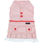 Parisian Pet 'Gingham Countryside Dress' Dog & Cat Shirt – Elegant Country Style Dog Dress –Red- Valentine's Day