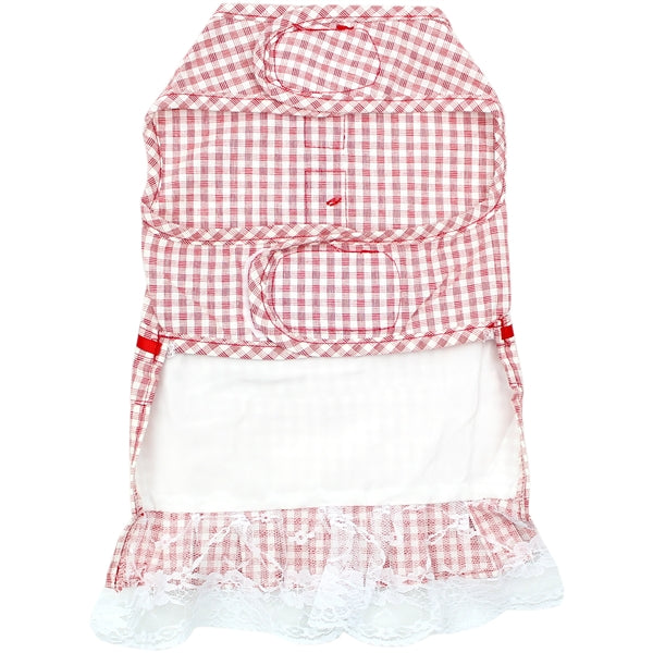 Parisian Pet 'Gingham Countryside Dress' Dog & Cat Shirt – Elegant Country Style Dog Dress –Red- Valentine's Day