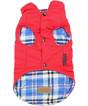 Parisian Pet 'Plaid Reversible Jacket' for Dogs & Cats, Stylish Pet Outerwear, Warm Winter Dog Jacket,-Valentine's Day