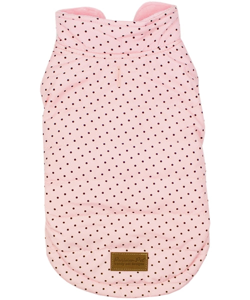 Parisian Pet 'Polka Dot Jacket' for Dogs & Cats, Designer Pet Outerwear, Holiday Pet Jacket, Pink with Black Dots-Valentine's Day