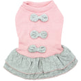 Load image into Gallery viewer, Parisian Pet 'Winter Bows Dress' Dog & Cat Shirt – Elegant Holiday Pet Dress – Pink & Grey-Valentine's Day
