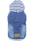 Load image into Gallery viewer, Parisian Pet 'Denim Striped' Hoodie, Blue for Dogs & Cats – Soft, Stylish Pet Apparel
