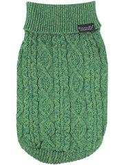 Parisian Pet 'Cable Knit Sweater' - Warm & Stylish Pet Sweater in Green for Dogs & Cats